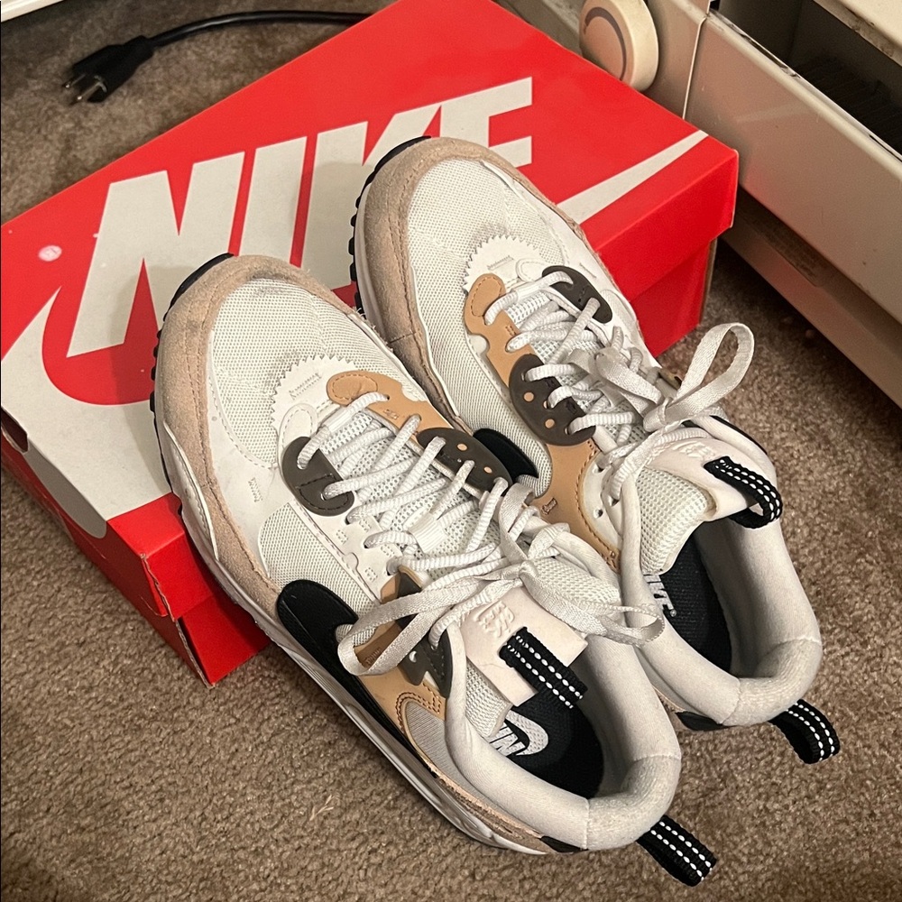 Nike White and Brown Sneakers